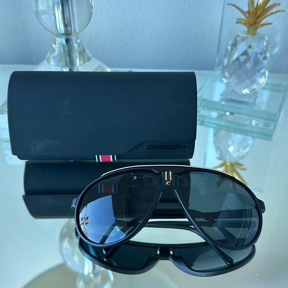 Carrera black matte aviator sunglasses